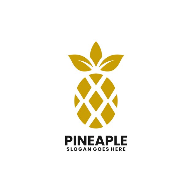 Diseño del logotipo de la piña dorada