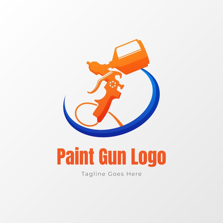 Vector gratuito diseño de logotipo de pistola de pintura