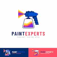 Vector gratuito diseño de logotipo de pistola de pintura