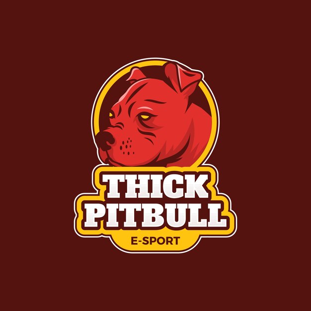 Diseño de logotipo de pitbull dibujado a mano