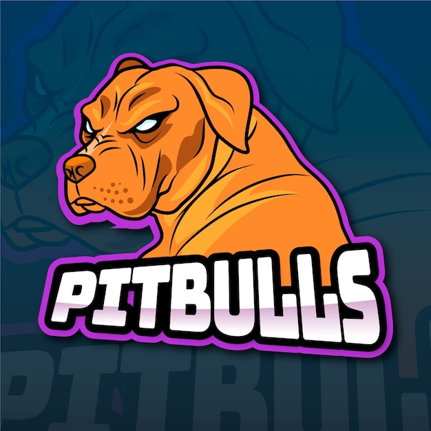 Vector gratuito diseño de logotipo de pitbull dibujado a mano