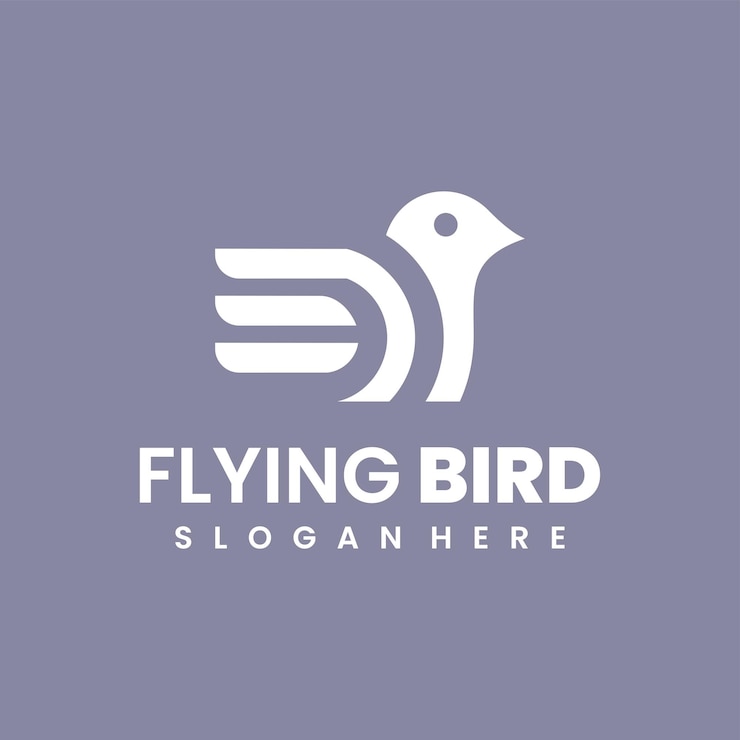 Vector gratuito diseño de logotipo plano de pájaro volador.