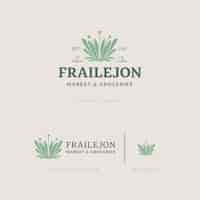 Vector gratuito diseño de logotipo de planta frailejon dibujado a mano