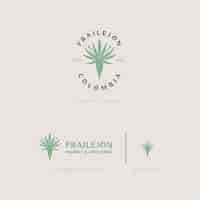 Vector gratuito diseño de logotipo de planta frailejon dibujado a mano