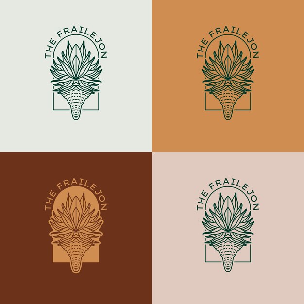 Diseño de logotipo de planta frailejon dibujado a mano