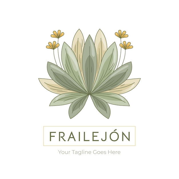 Vector gratuito diseño de logotipo de planta frailejon dibujado a mano