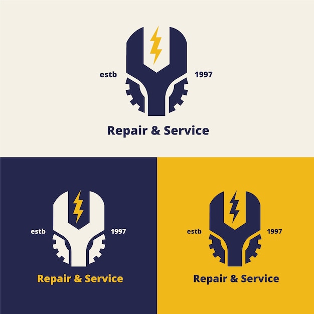 Diseño de logotipo de reparación mecánica.