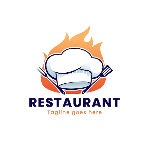 Vector gratuito diseño del logotipo del restaurante en gradiente