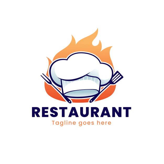 Diseño del logotipo del restaurante en gradiente