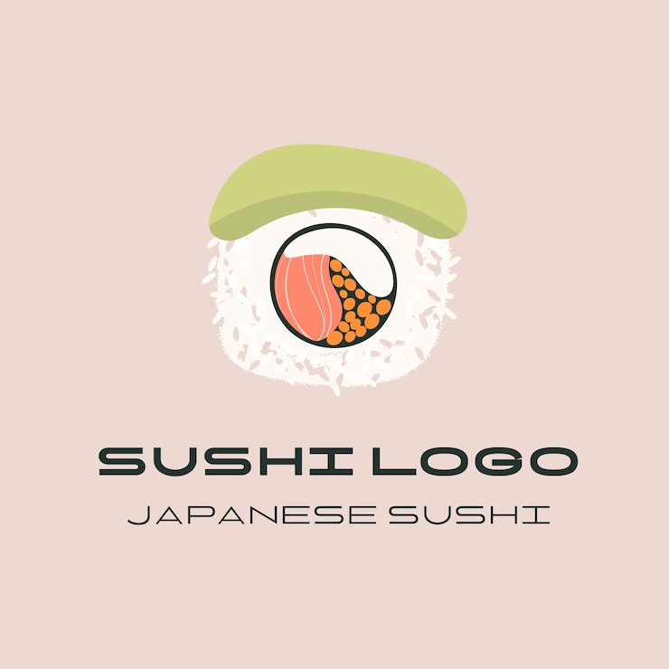 Vector gratuito diseño del logotipo del restaurante de sushi