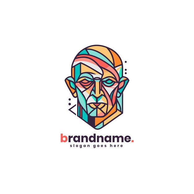 Diseño de logotipo de retrato abstracto