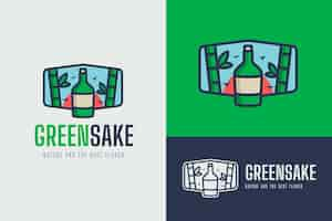 Vector gratuito diseño de logotipo de sake de diseño plano