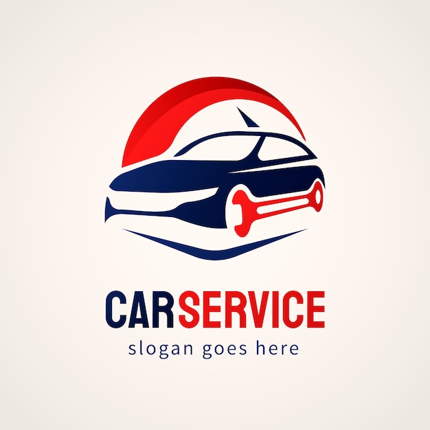 Diseño de logotipo de servicio de automóvil degradado