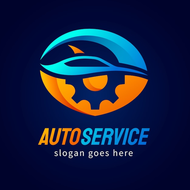 Diseño de logotipo de servicio de automóvil degradado