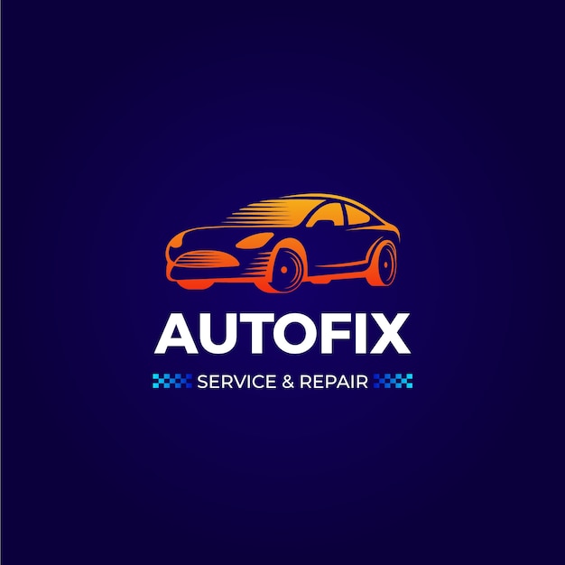 Vector gratuito diseño de logotipo de servicio de automóvil degradado