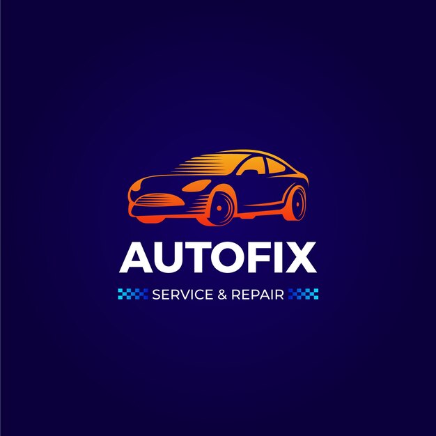 Diseño de logotipo de servicio de automóvil degradado