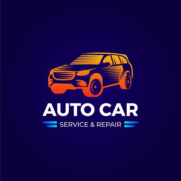Diseño de logotipo de servicio de automóvil degradado