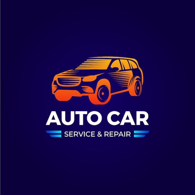 Diseño de logotipo de servicio de automóvil degradado
