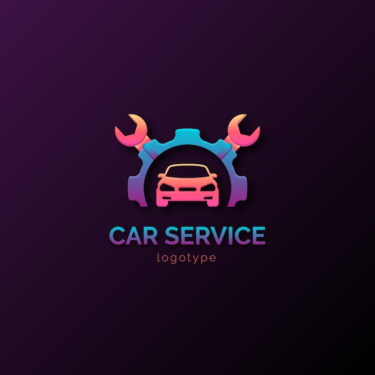 Vector gratuito diseño de logotipo de servicio de automóvil degradado