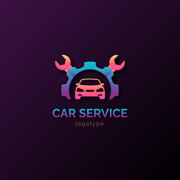 Diseño de logotipo de servicio de automóvil degradado