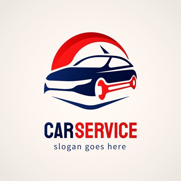 Diseño del logotipo del servicio de automóviles en gradiente