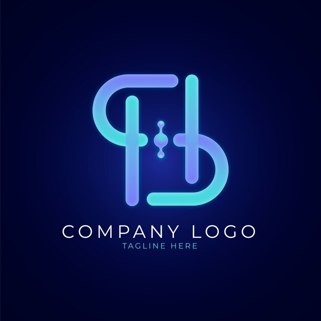Diseño de logotipo sh degradado