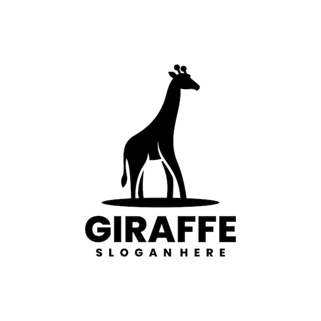 diseño de logotipo de silueta de jirafa vectorial libre