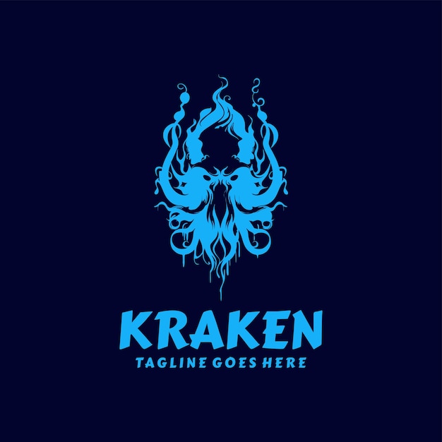 Vector gratuito diseño de logotipo de silueta de kraken