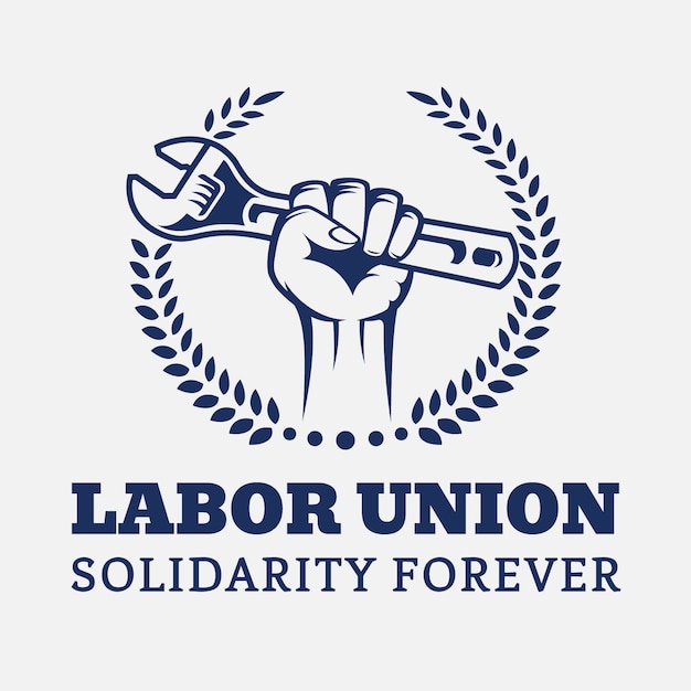 Diseño de logotipo sindical dibujado a mano