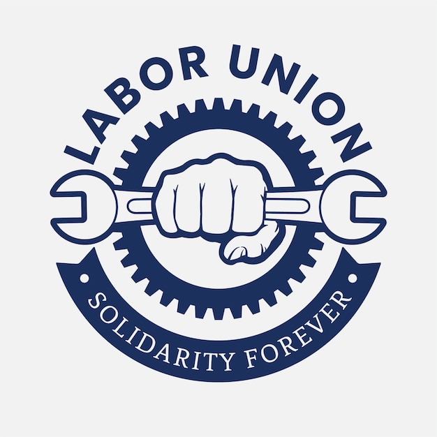 Vector gratuito diseño de logotipo sindical dibujado a mano