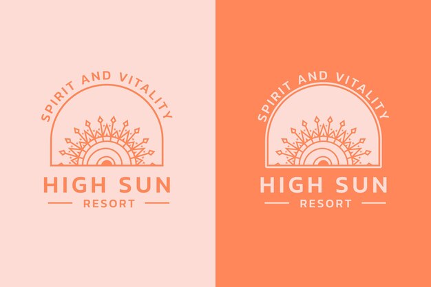 Diseño de logotipo de sol boho dibujado a mano