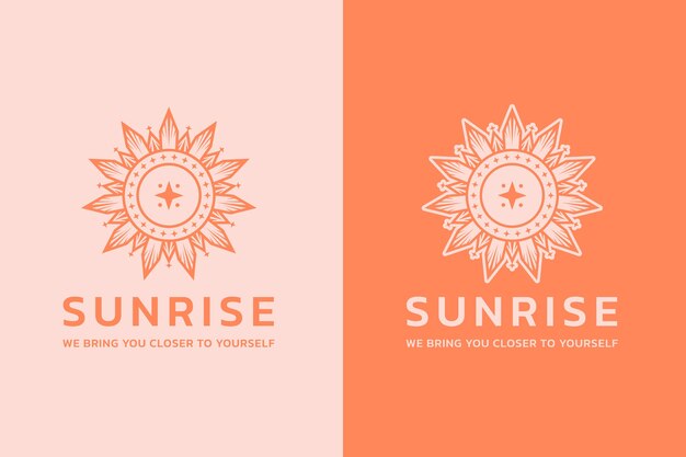 Diseño de logotipo de sol boho dibujado a mano