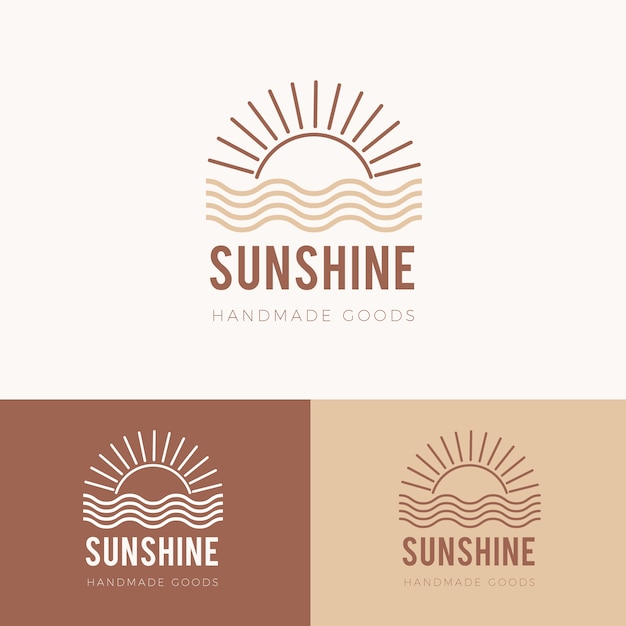Diseño de logotipo de sol boho
