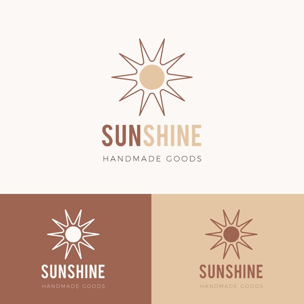 Diseño de logotipo de sol boho