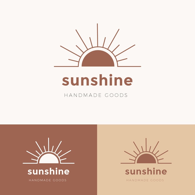 Vector gratuito diseño de logotipo de sol boho