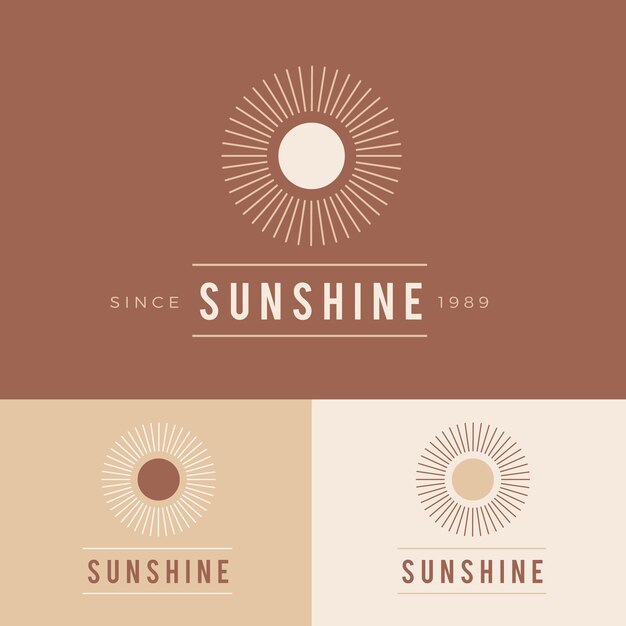 Diseño de logotipo de sol boho