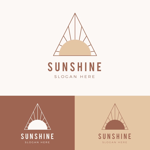 Vector gratuito diseño de logotipo de sol boho