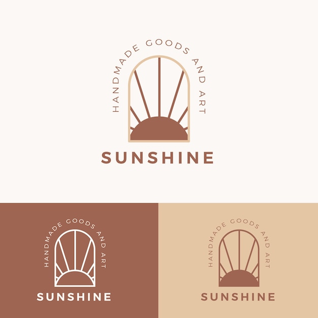 Diseño de logotipo de sol boho