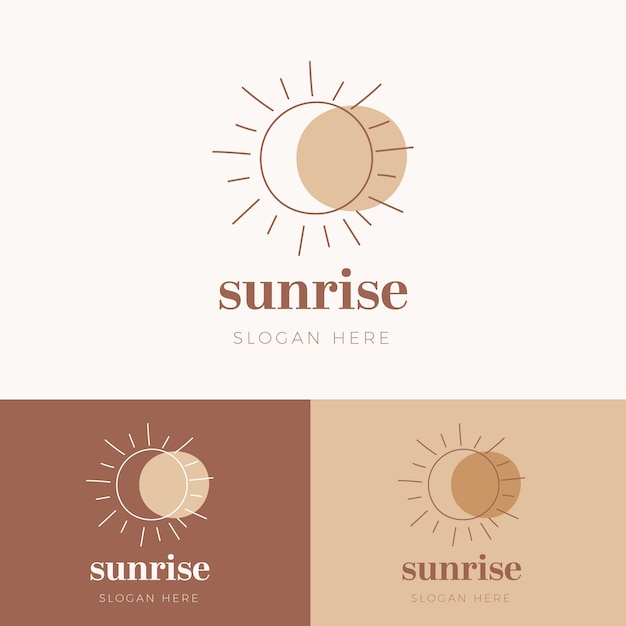 Vector gratuito diseño de logotipo de sol boho