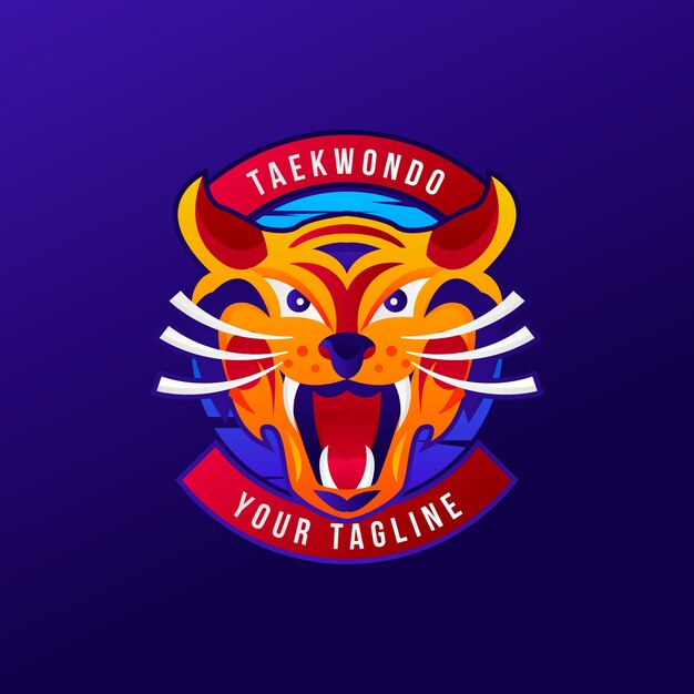 Diseño de logotipo de taekwondo degradado