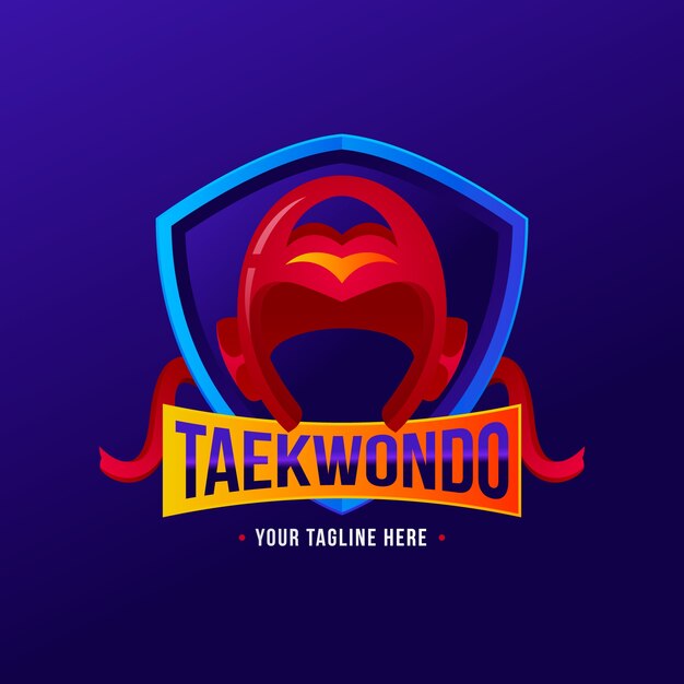 Diseño de logotipo de taekwondo degradado