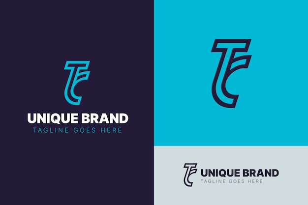 Diseño de logotipo tc de diseño plano