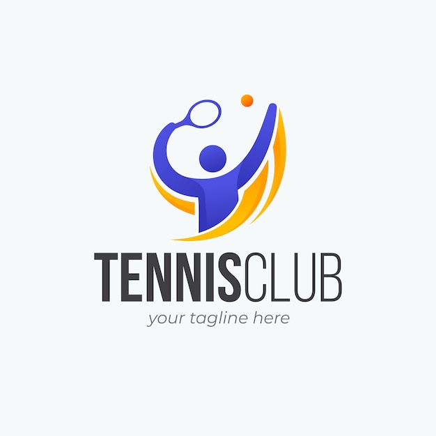 Diseño de logotipo de tenis degradado.