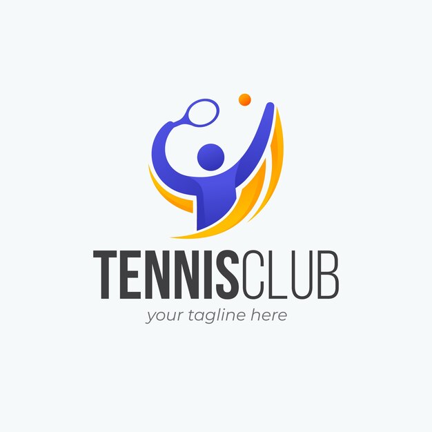 Diseño de logotipo de tenis degradado.