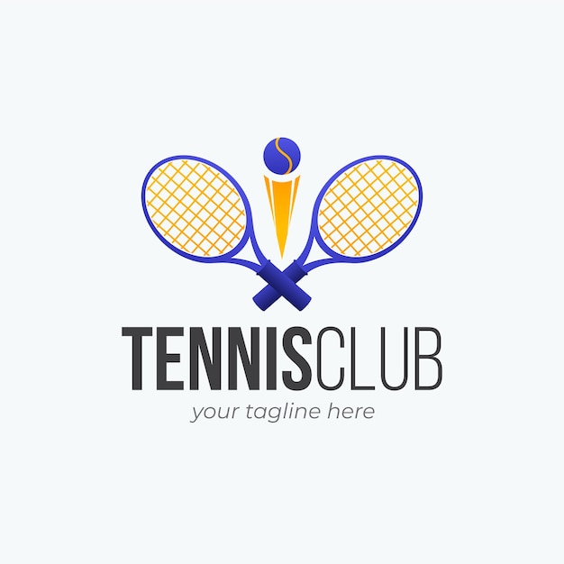 Diseño de logotipo de tenis degradado.