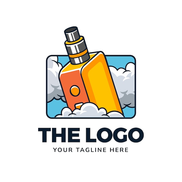 Diseño del logotipo de la tienda de humo dibujado a mano