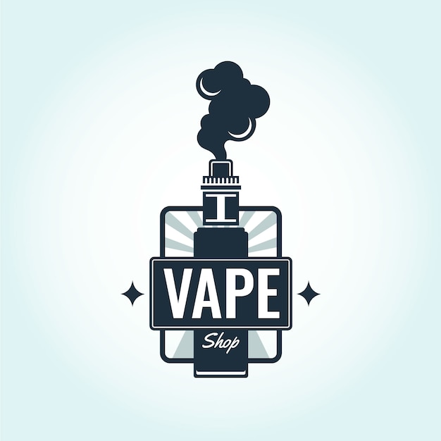 Diseño del logotipo de la tienda de humo en gradiente