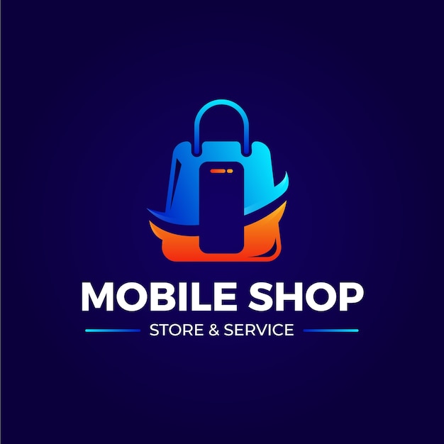 Diseño de logotipo de tienda móvil degradado