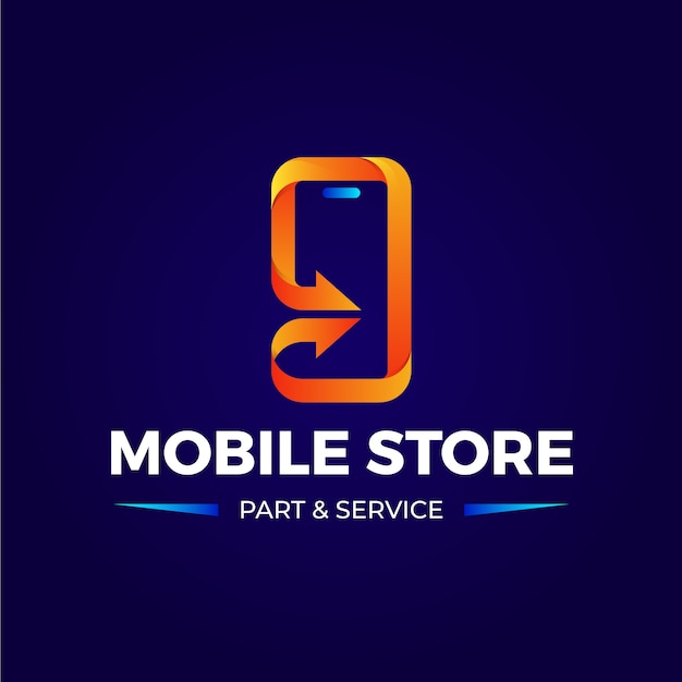 Diseño de logotipo de tienda móvil degradado
