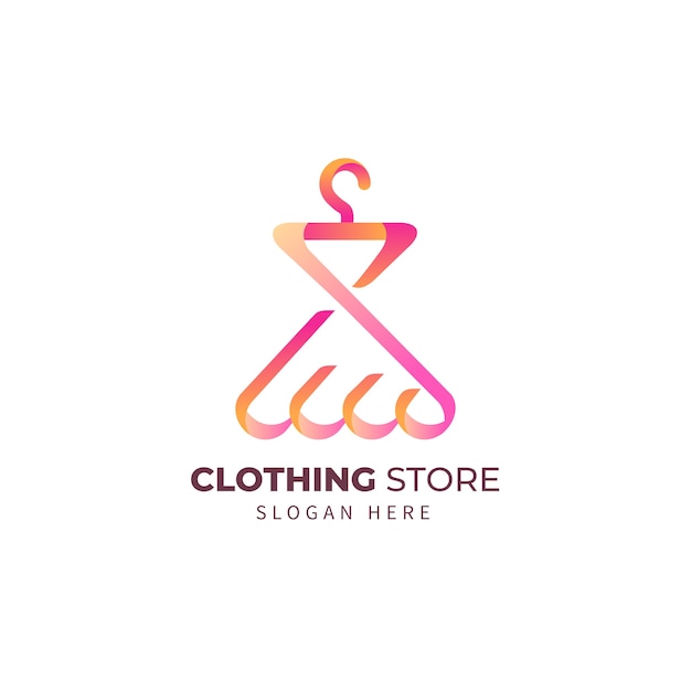 Diseño de logotipo de tienda de ropa degradada